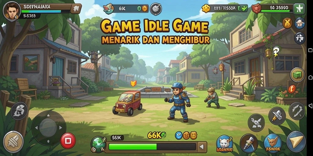 Tampilan gameplay <strong>66K</strong> dengan elemen idle yang menawan.