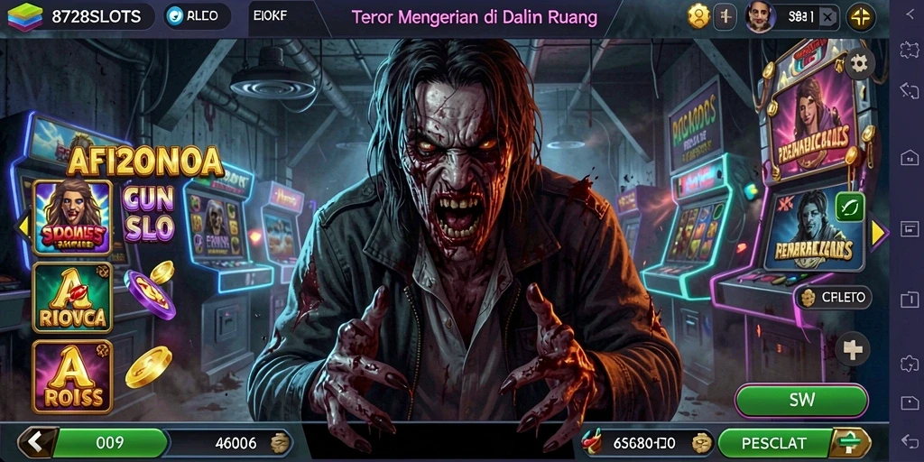 Screenshot menunjukkan pengalaman seram dari gameplay 8728SLOTS.