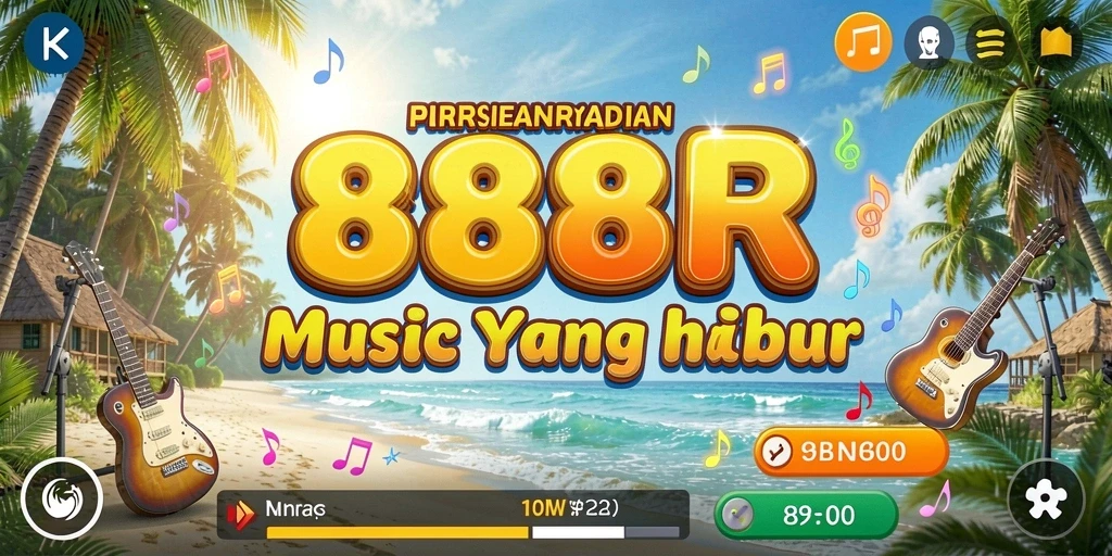 Screenshot gameplay 888R menunjukkan aksi seru bermain musik.
