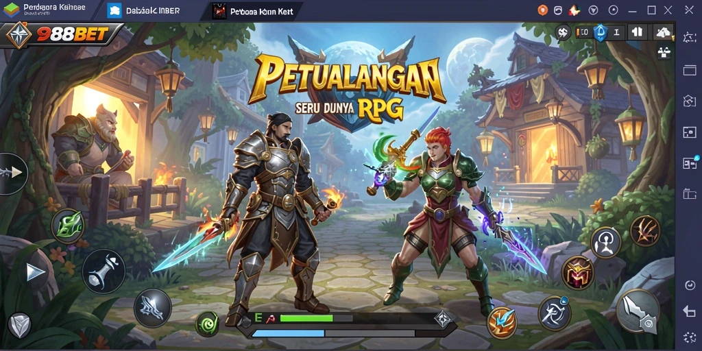Menampilkan gameplay epik dalam pertarungan RPG.
