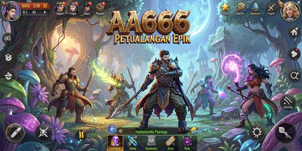 Screenshot utama AA666 menampilkan gameplay RPG yang menegangkan dan penuh petualangan.