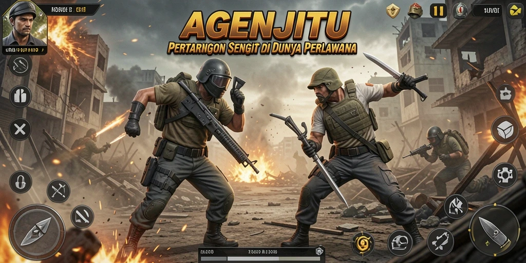 Tampilan seru dari gameplay AGENJITU dengan aksi pertarungan penuh adrenalin.