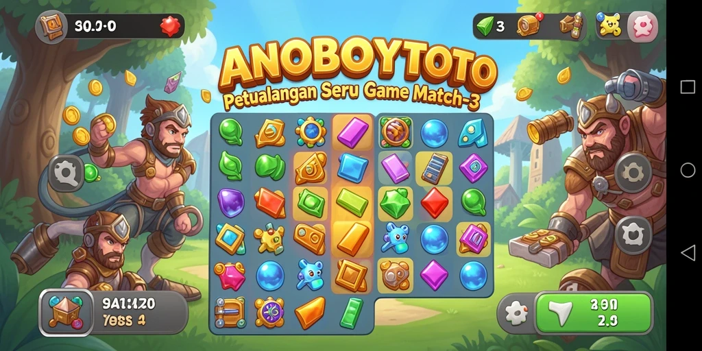 Gameplay seru ANOBOYTOTO dengan tantangan Match-3 menanti!