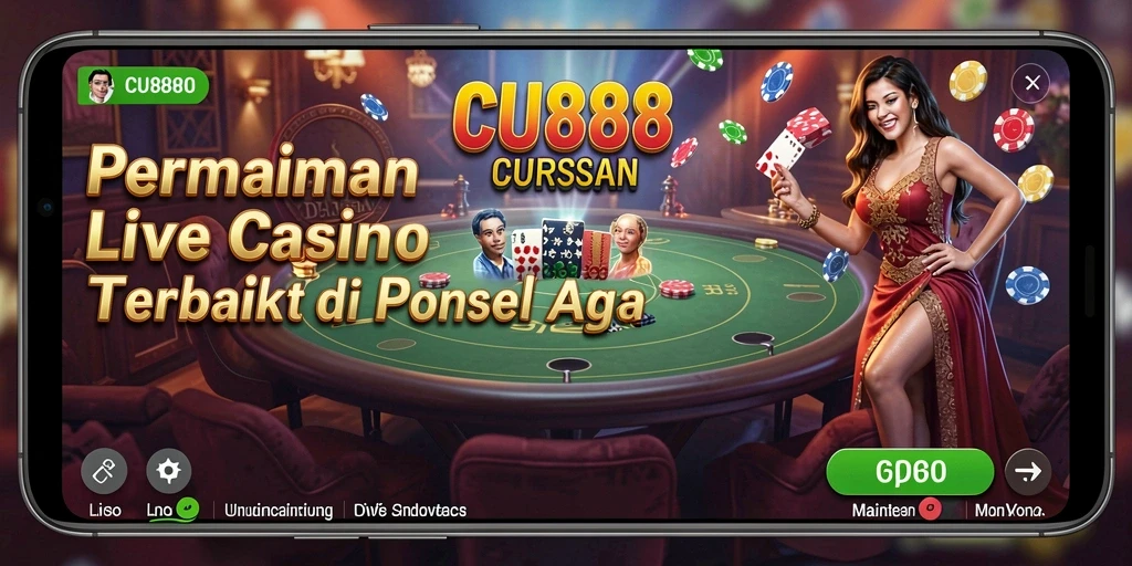 Tampilan Interaksi Live Casino dalam aplikasi CU888.