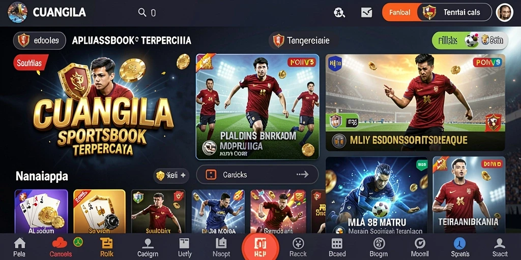 Tampilan utama CUANGILA dengan fitur taruhan olahraga yang interaktif.