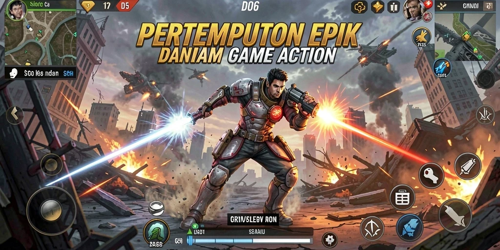 Tangkapan layar gameplay D06 yang menunjukkan aksi pertempuran intens.
