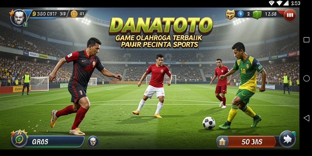 Tangkapan layar utama DANATOTO menampilkan aksi seru dalam pertandingan olahraga.