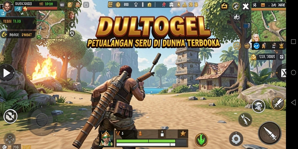 Tampilan gameplay penuh dari DULTOGEL di dunia terbuka.
