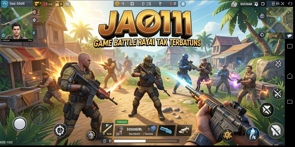 Screenshot tampilan seru gameplay JAGO11 dalam pertarungan Battle Royale.