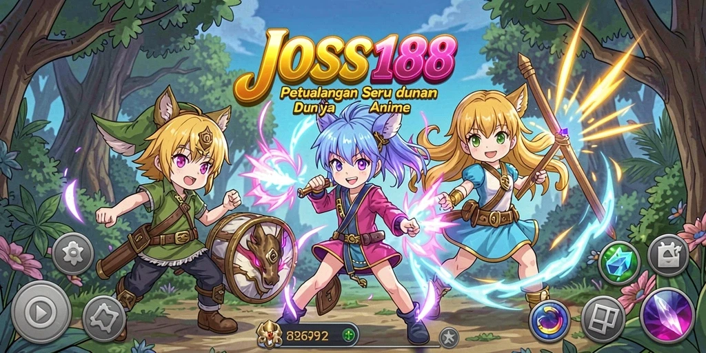 Tangkapan layar utama JOSS188 menunjukkan aksi seru dalam gameplay Anime.