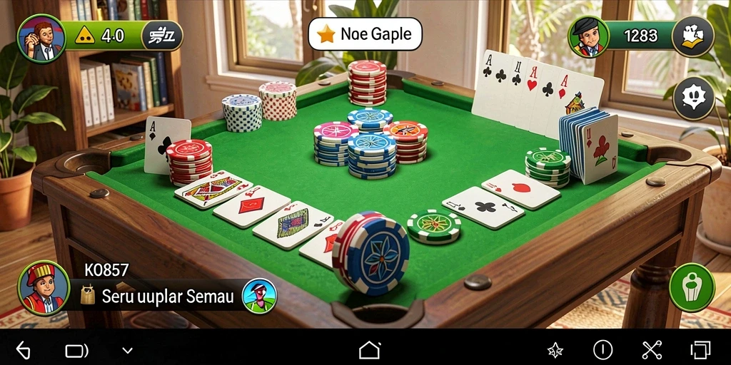 Screenshot gameplay Gaple yang menampilkan keseruan bermain KO857.