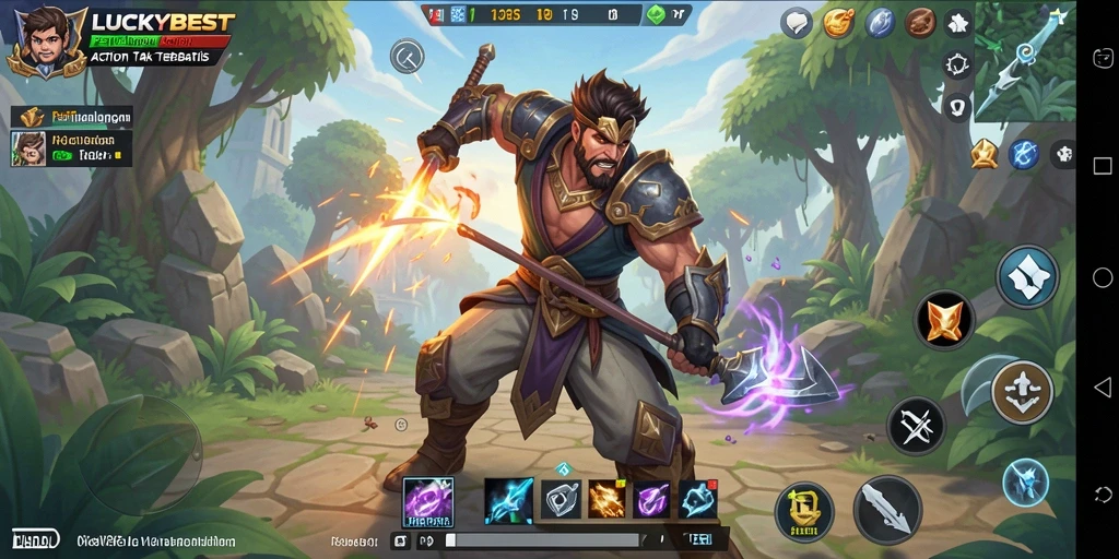 Tampilan aksi epik dari gameplay LUCKYBEST yang penuh tantangan.