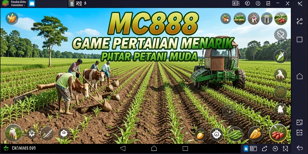 Tampilan gameplay MC888 menampilkan aktivitas pertanian yang seru.