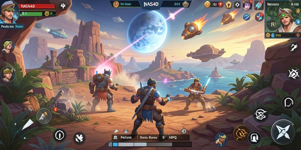 Screenshot gameplay ARPG menampilkan petualangan seru di dunia NASA4D.