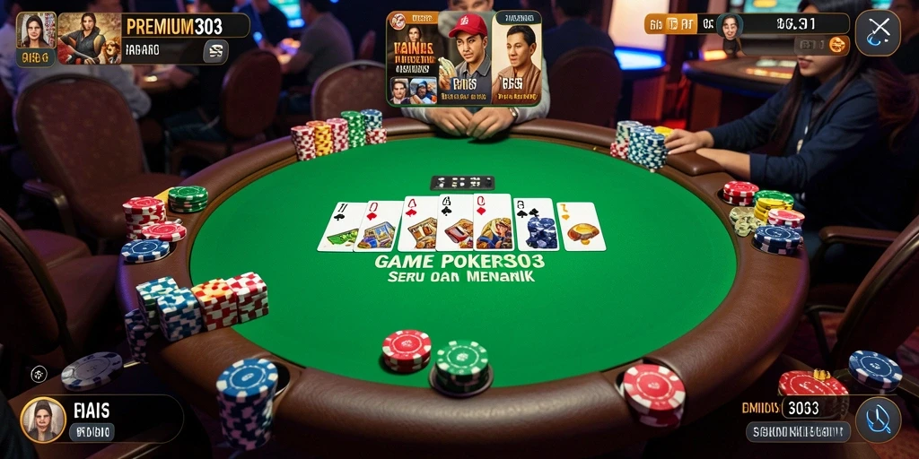 Tampilan antarmuka <strong>PREMIUM303</strong> dengan gameplay Poker yang menarik.