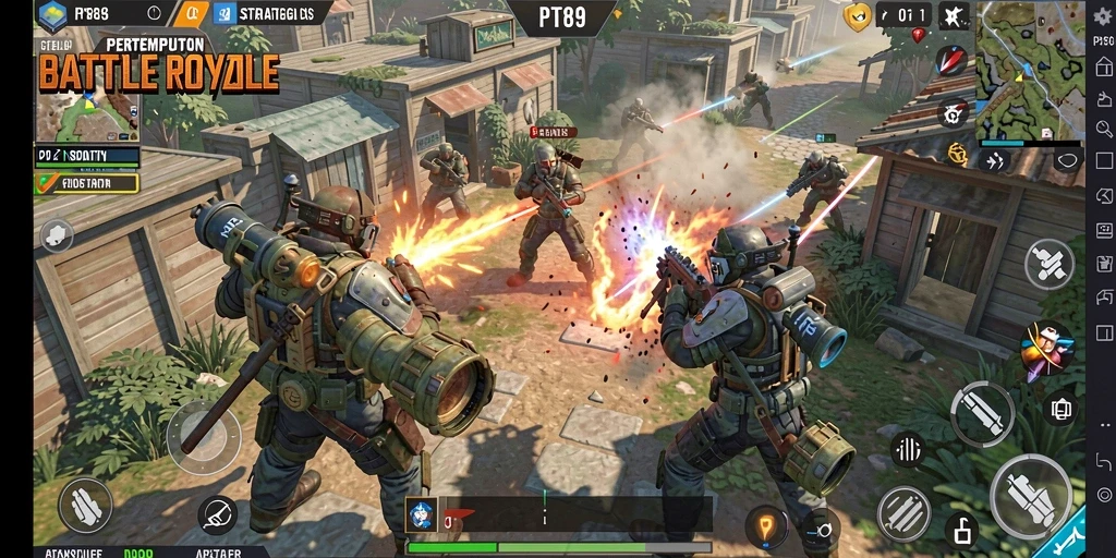 Gameplay seru dalam PT89 saat bertempur untuk bertahan hidup.