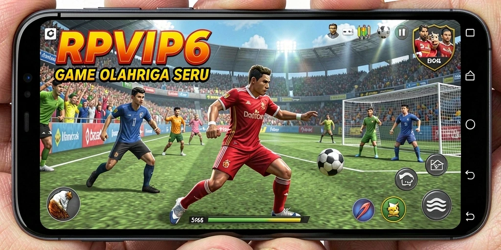 Gameplay RPVIP6 menampilkan aksi olahraga yang seru dan kompetitif.