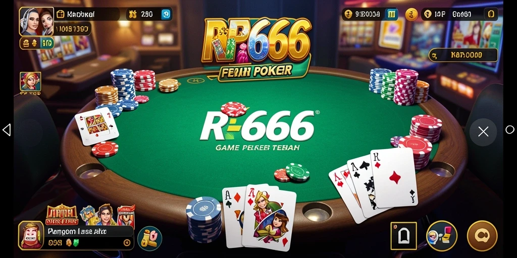 Tangkapan layar gameplay RR666 menampilkan suasana Poker yang seru.