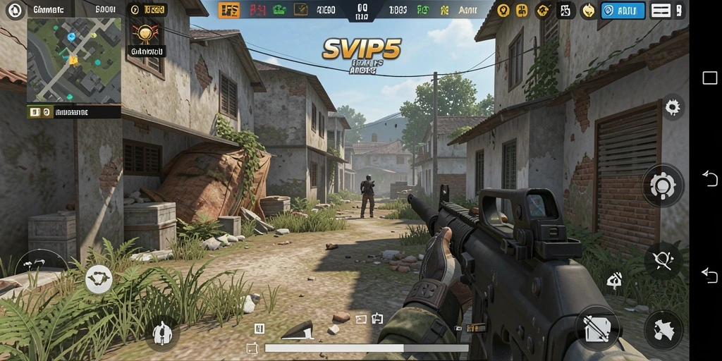Tampilan gameplay seru di SVIP5 dengan aksi tembak-menembak yang mendebarkan.