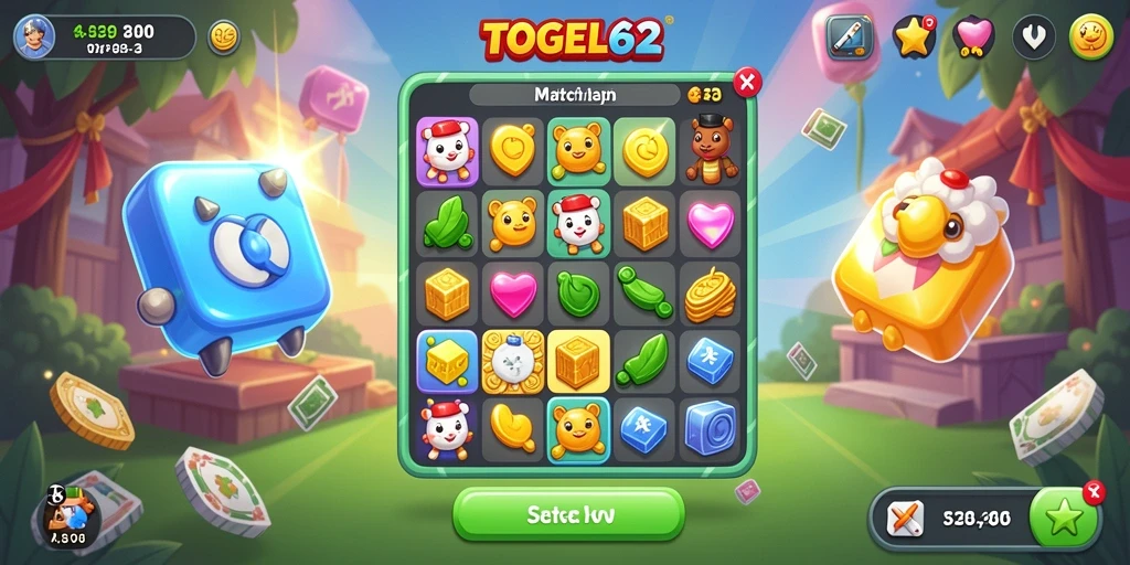 Tampilan gameplay seru di TOGEL62 yang penuh warna.