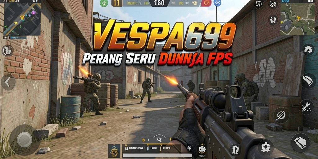 Tampilan gameplay VESPA69 yang mendebarkan saat pertempuran FPS.